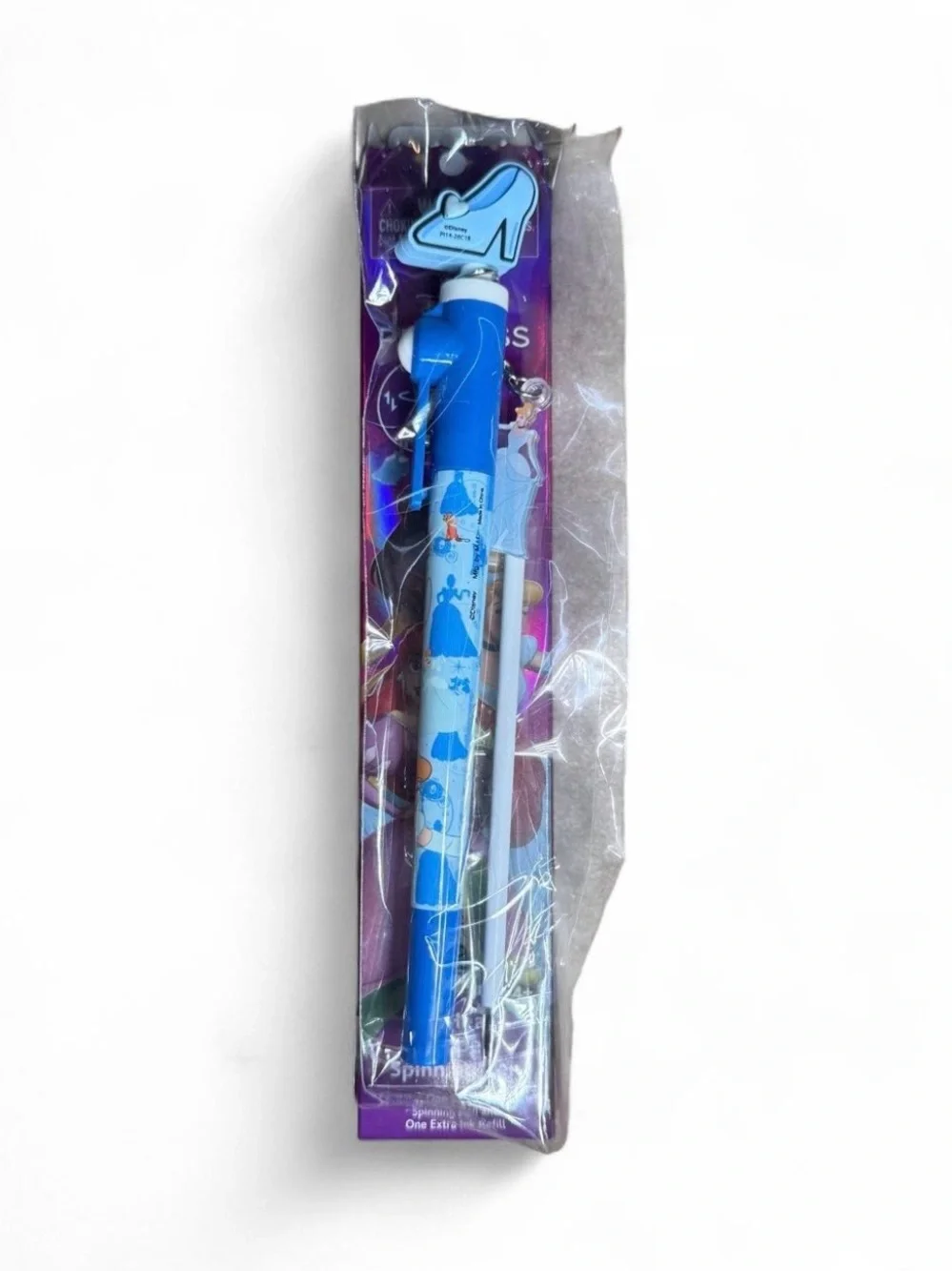 Disney Princess Cinderella 3D Glass Slipper Head Topper Spinning Pen & Ink Refil